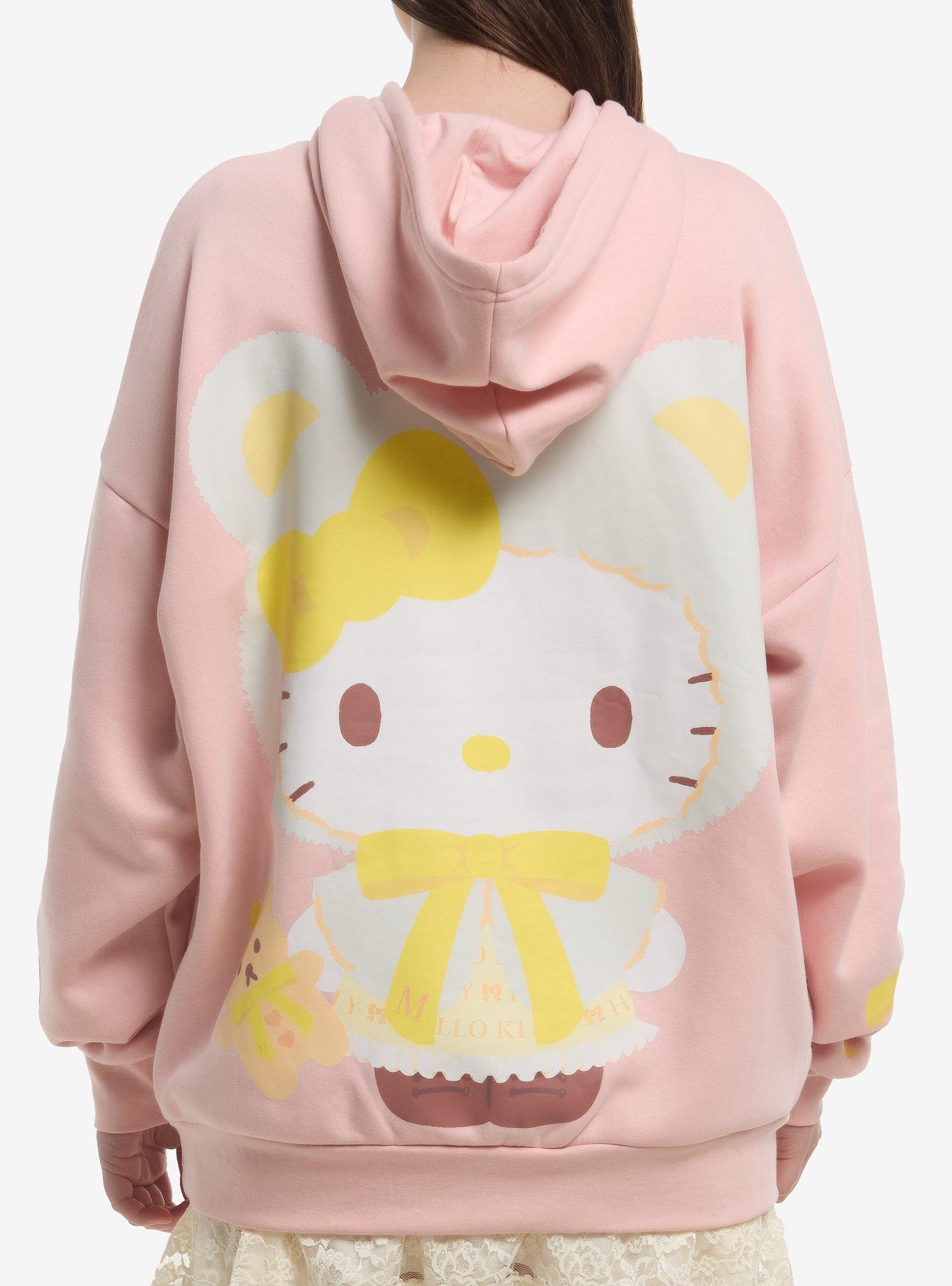 Hello Kitty & Mimmy Cozy Bear Girls Oversized Hoodie, , hi-res