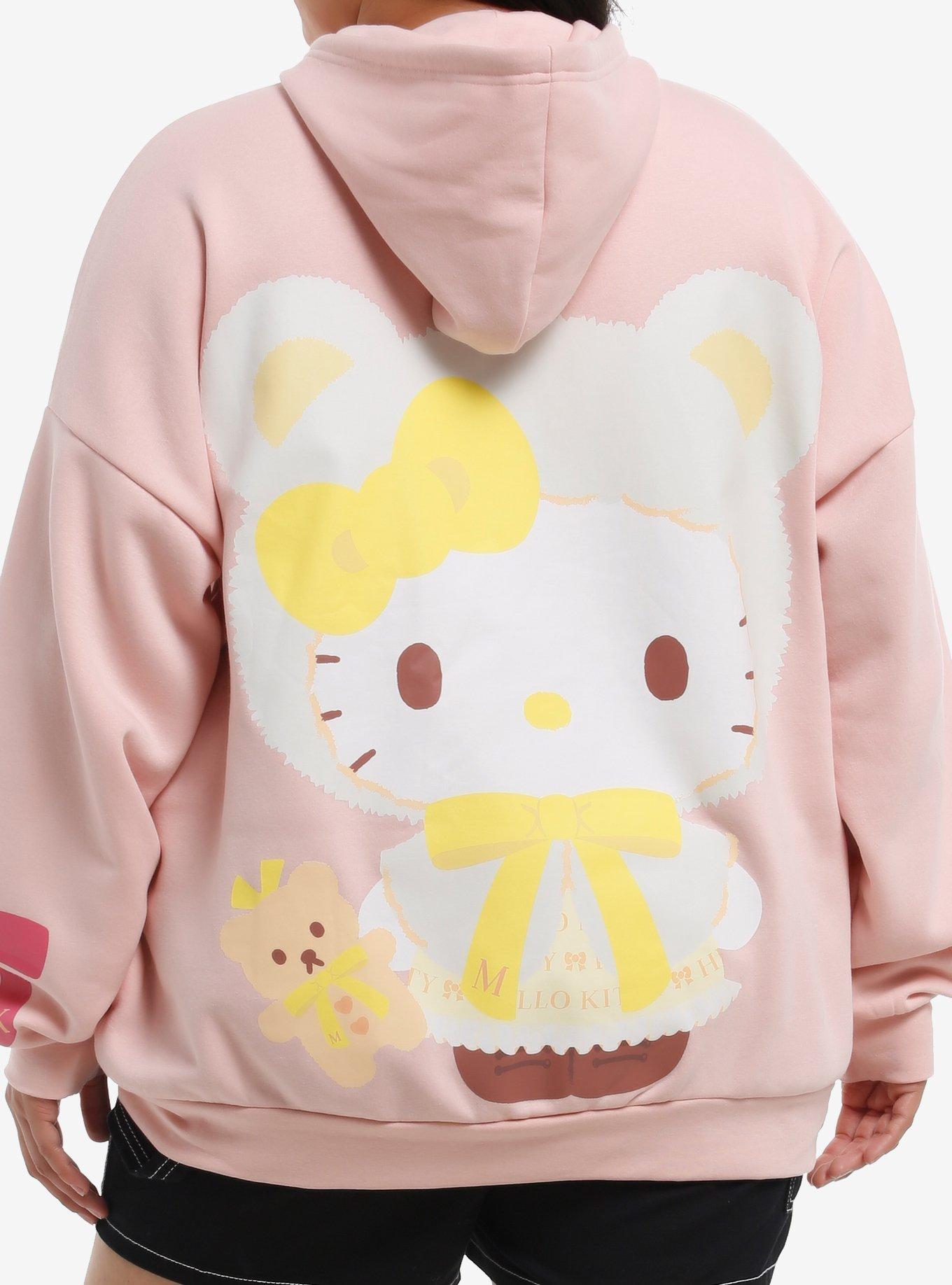 Hello Kitty & Mimmy Cozy Bear Girls Oversized Hoodie Plus Size, , hi-res