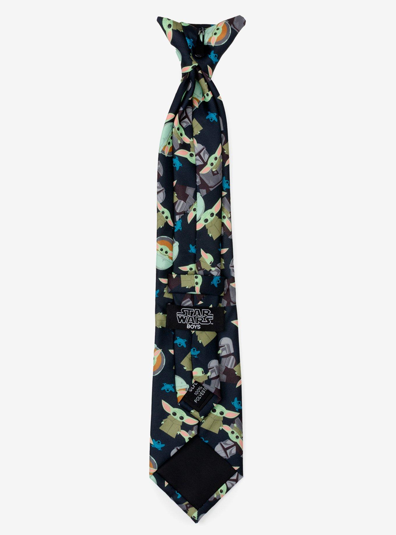 Star Wars The Mandalorian Mando Grogu Navy Boy's Tie, , hi-res