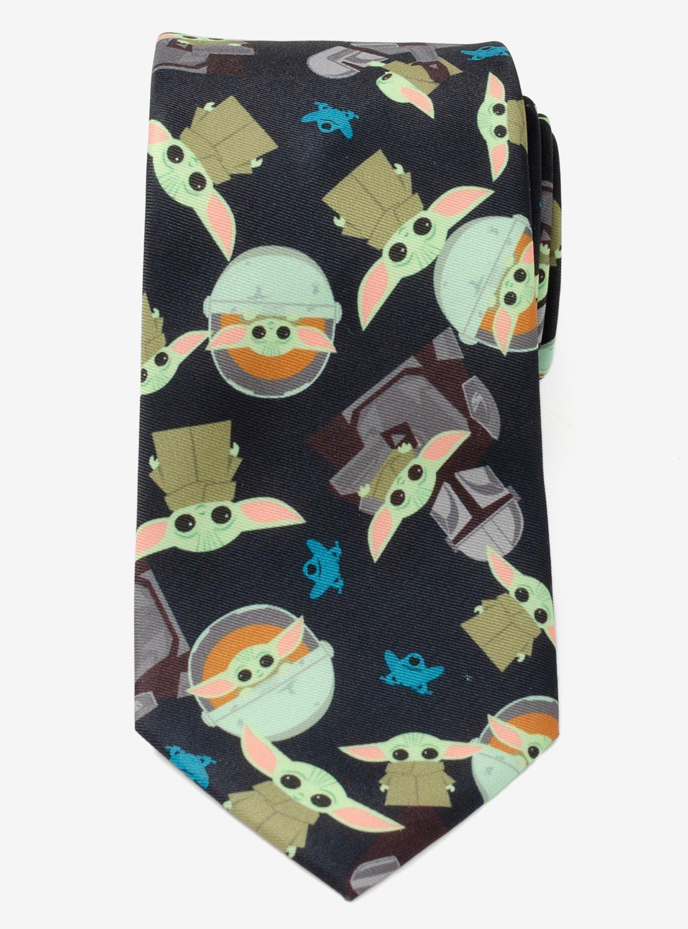 Star Wars The Mandalorian Mando Grogu Navy Men's Tie, , alternate