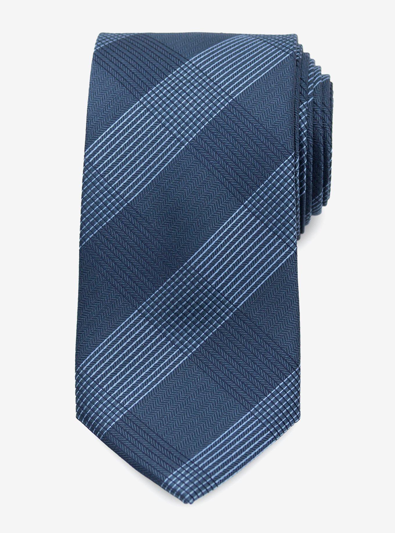 Best Dad Plaid Dark Blue Men's Tie, , alternate
