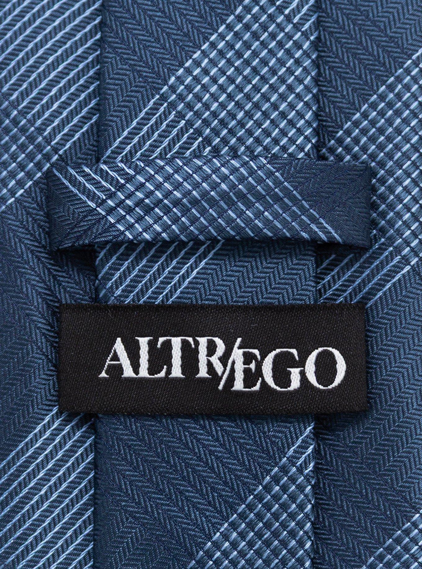 Best Dad Plaid Dark Blue Men's Tie, , alternate