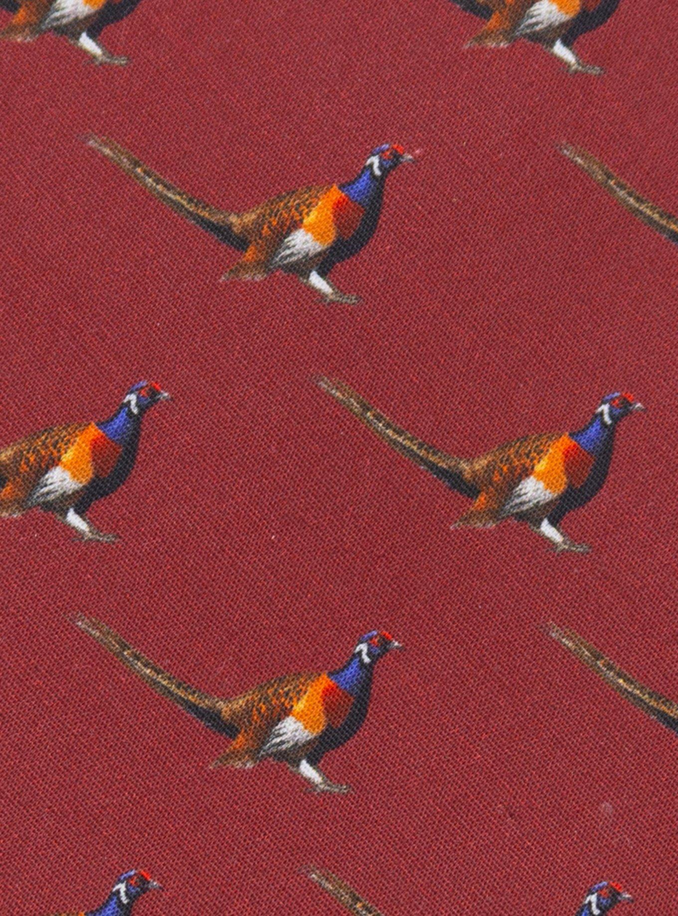 Pheasant Burgundy Men's Tie, , alternate