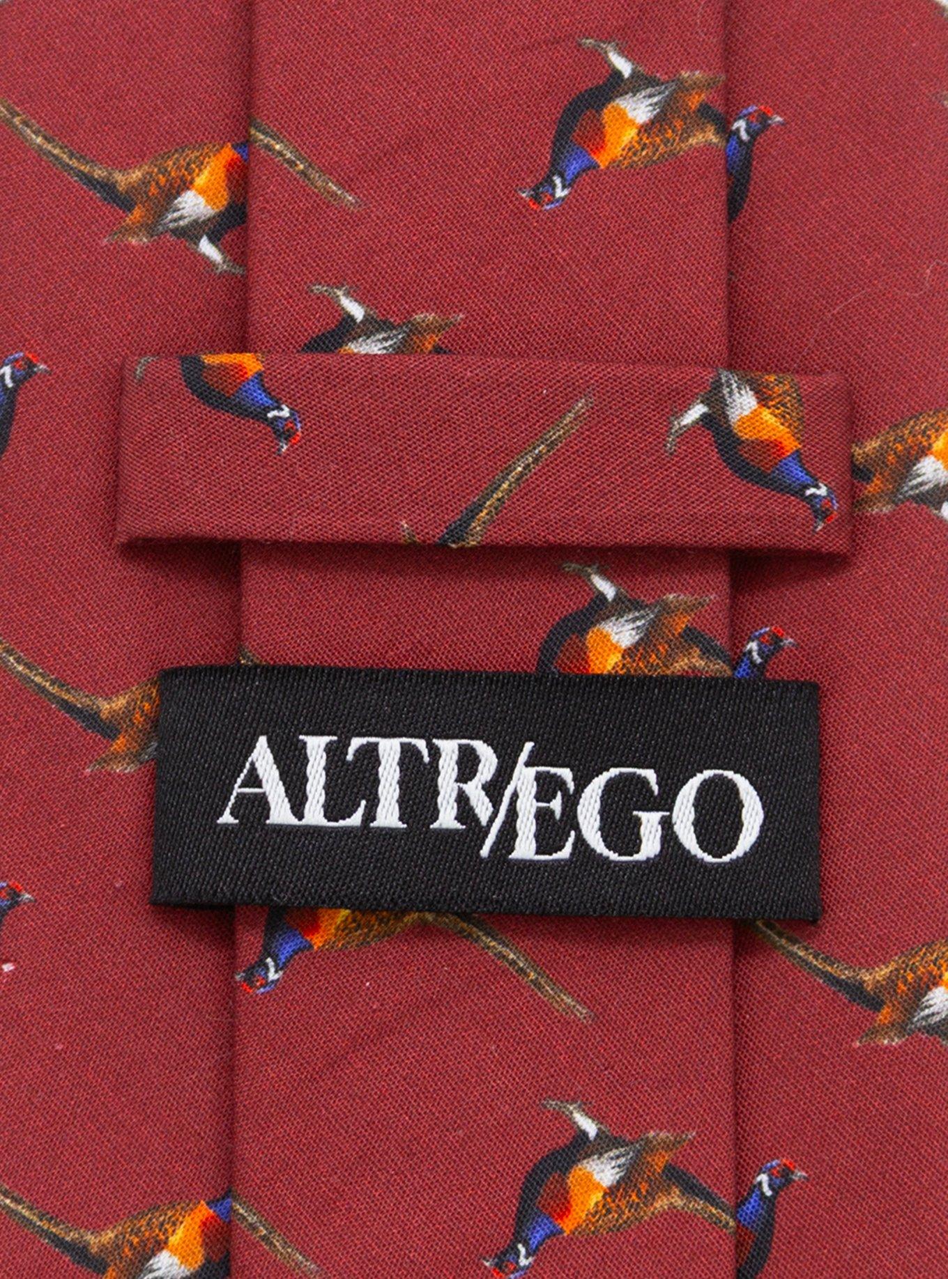 Pheasant Burgundy Men's Tie, , alternate