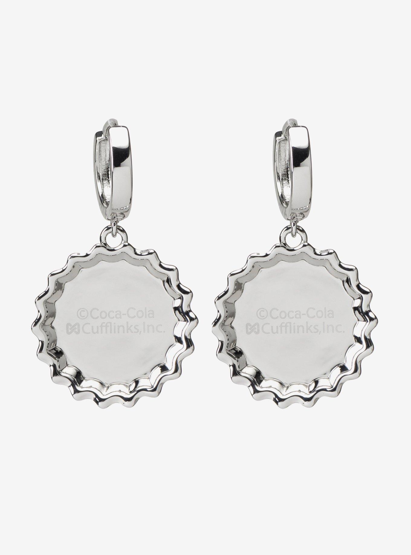 Diet Coke Bottle Cap Dangle Earrings, , hi-res