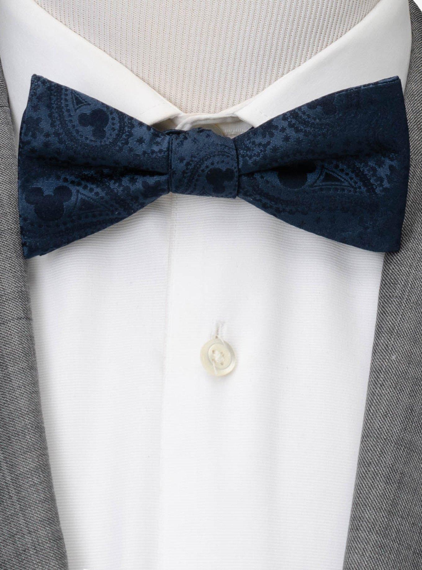 Disney Mickey Mouse Navy Paisley Silk Bow Tie, , hi-res