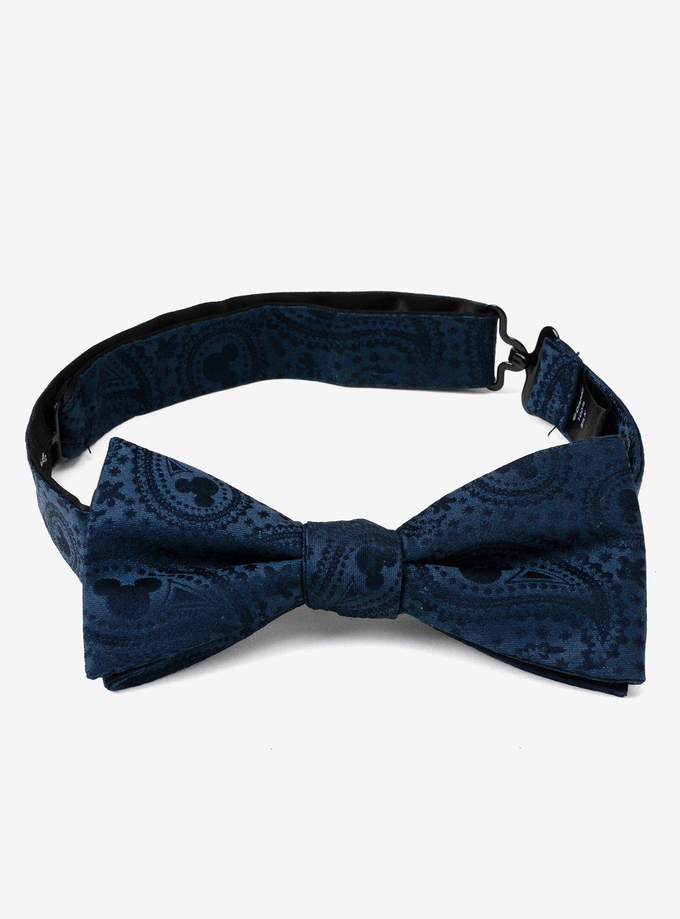 Disney Mickey Mouse Navy Paisley Silk Bow Tie, , alternate
