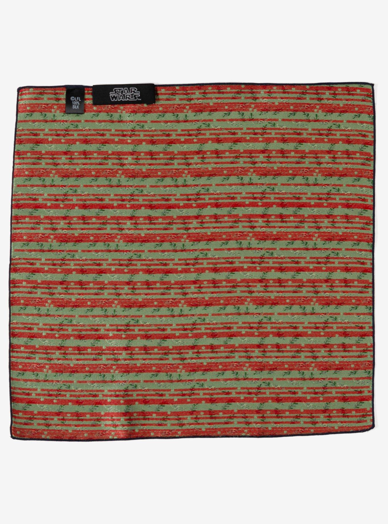 Star Wars The Mandalorian Grogu Holiday Navy Silk Pocket Square, , alternate