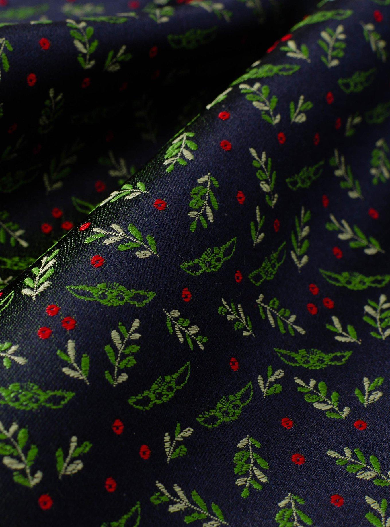 Star Wars The Mandalorian Grogu Holiday Navy Silk Pocket Square, , alternate