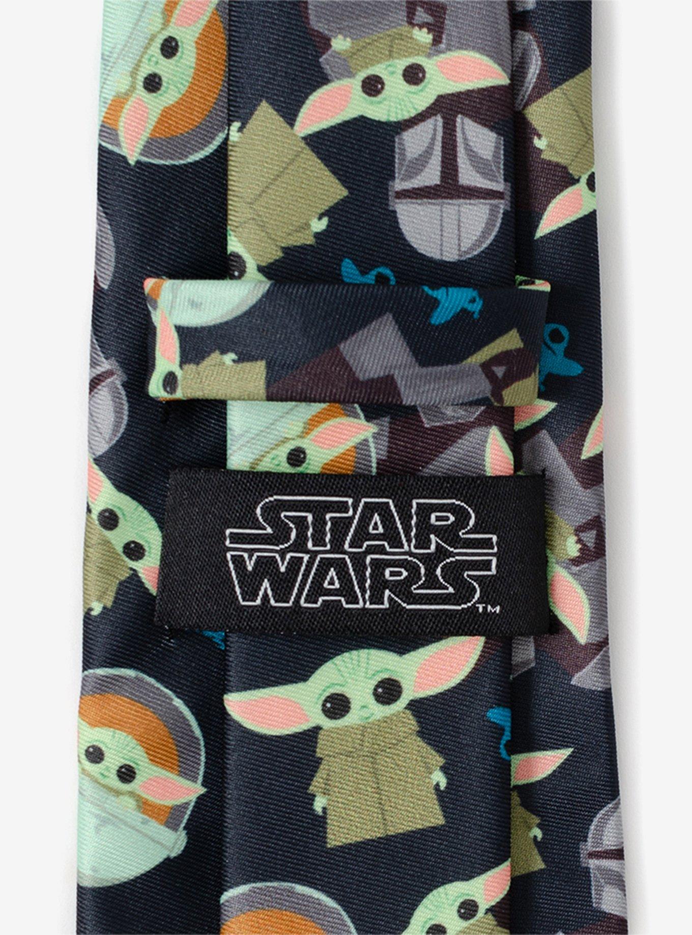 Star Wars The Mandalorian Mando Grogu Navy Men's Tie, , alternate