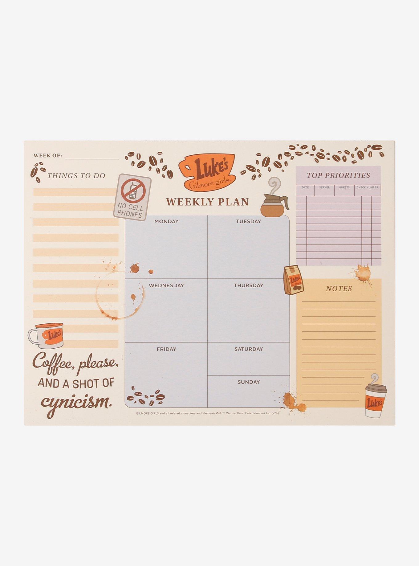 Gilmore Girls Luke's Diner Weekly Planner Pad, , hi-res