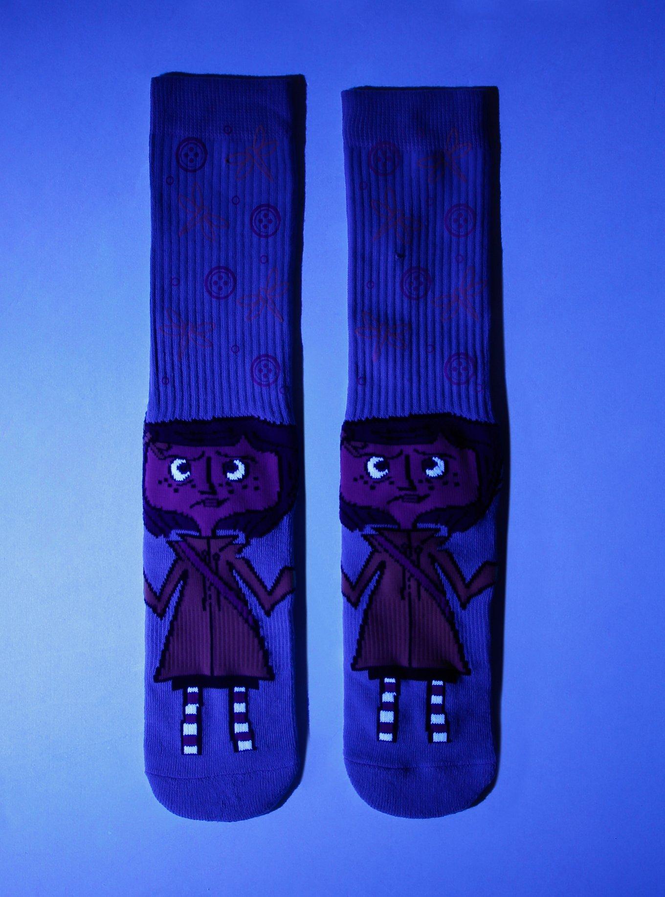 Coraline Icons UV Light Crew Socks, , hi-res