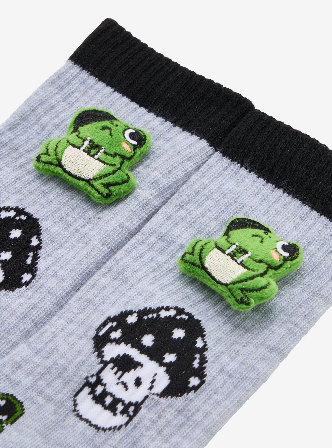 Emo Frog Mushroom Crew Socks, , hi-res