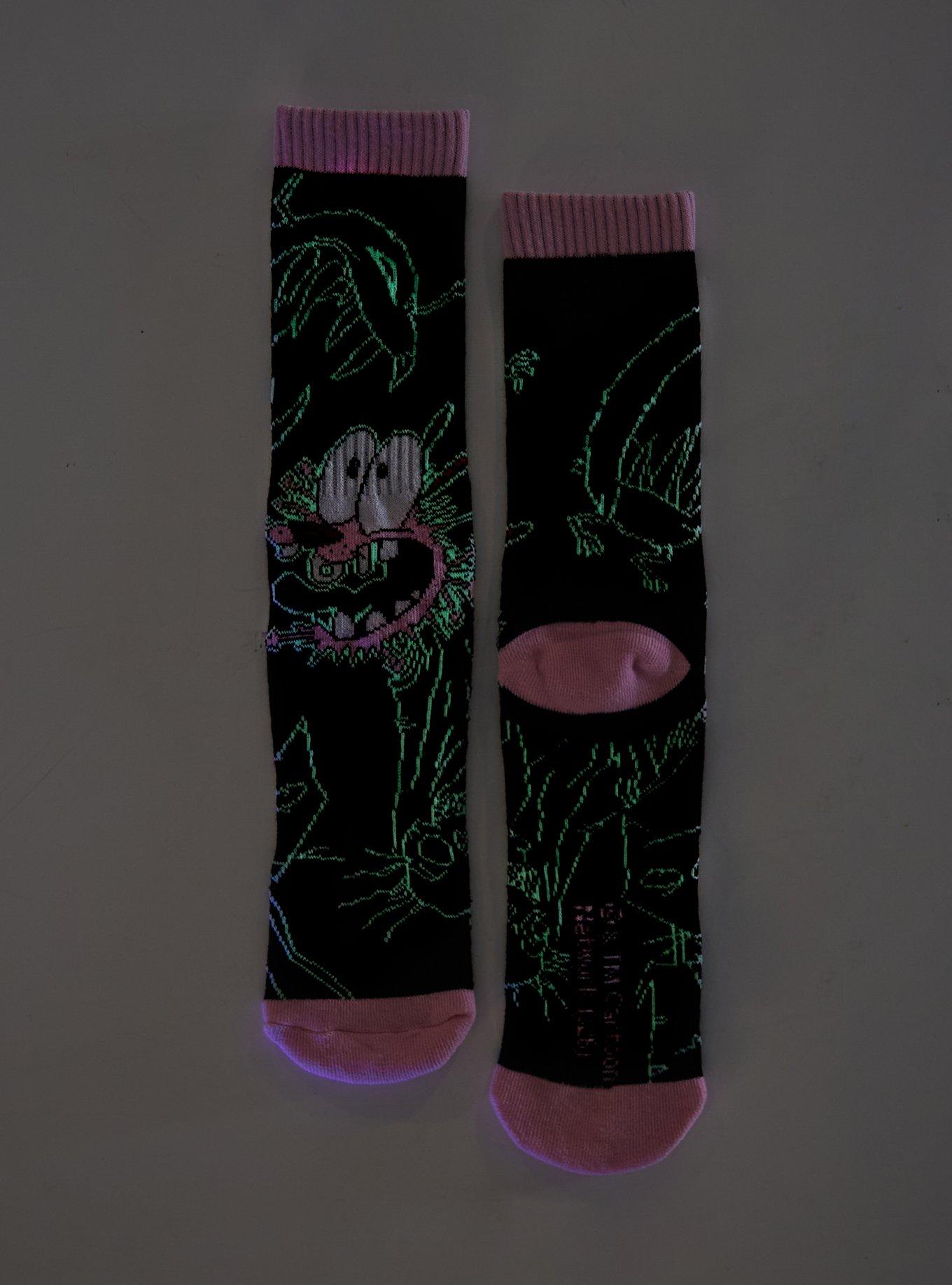 Courage The Cowardly Dog Glow-In-The-Dark Crew Socks, , hi-res