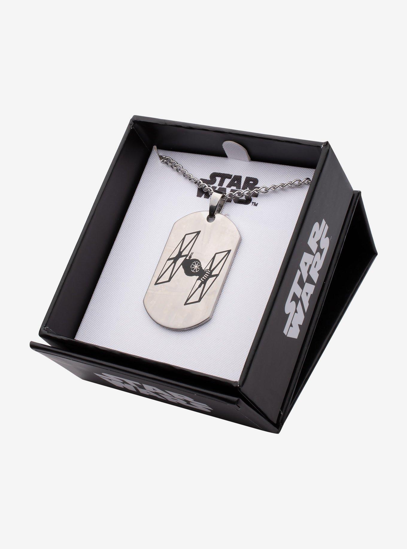 Star Wars Episode 7 Tie Fighter Laser Etched Dog Tag Pendant Necklace, , alternate