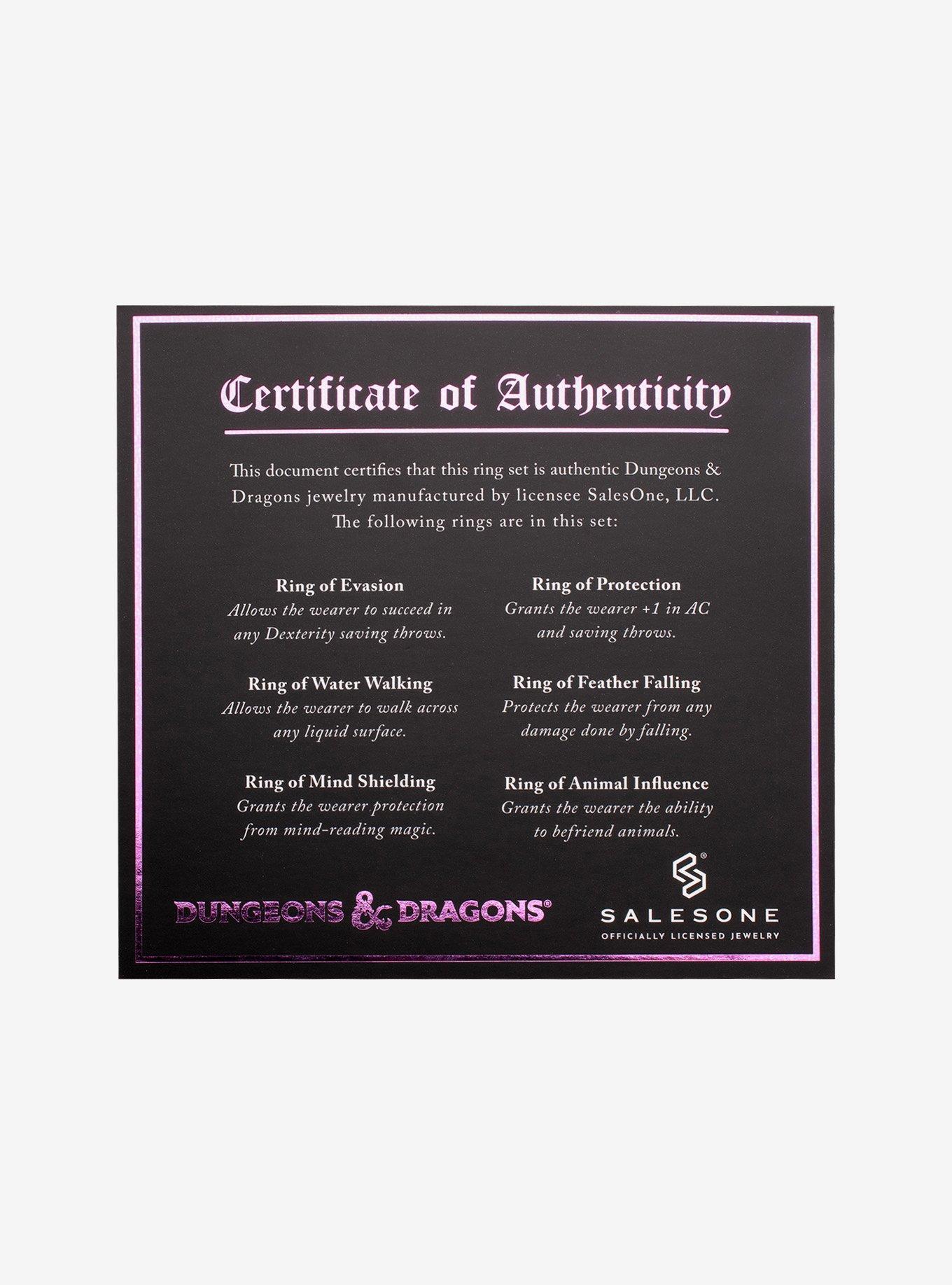 Dungeons and Dragons Adjustable 6-Piece Ring Set, , alternate
