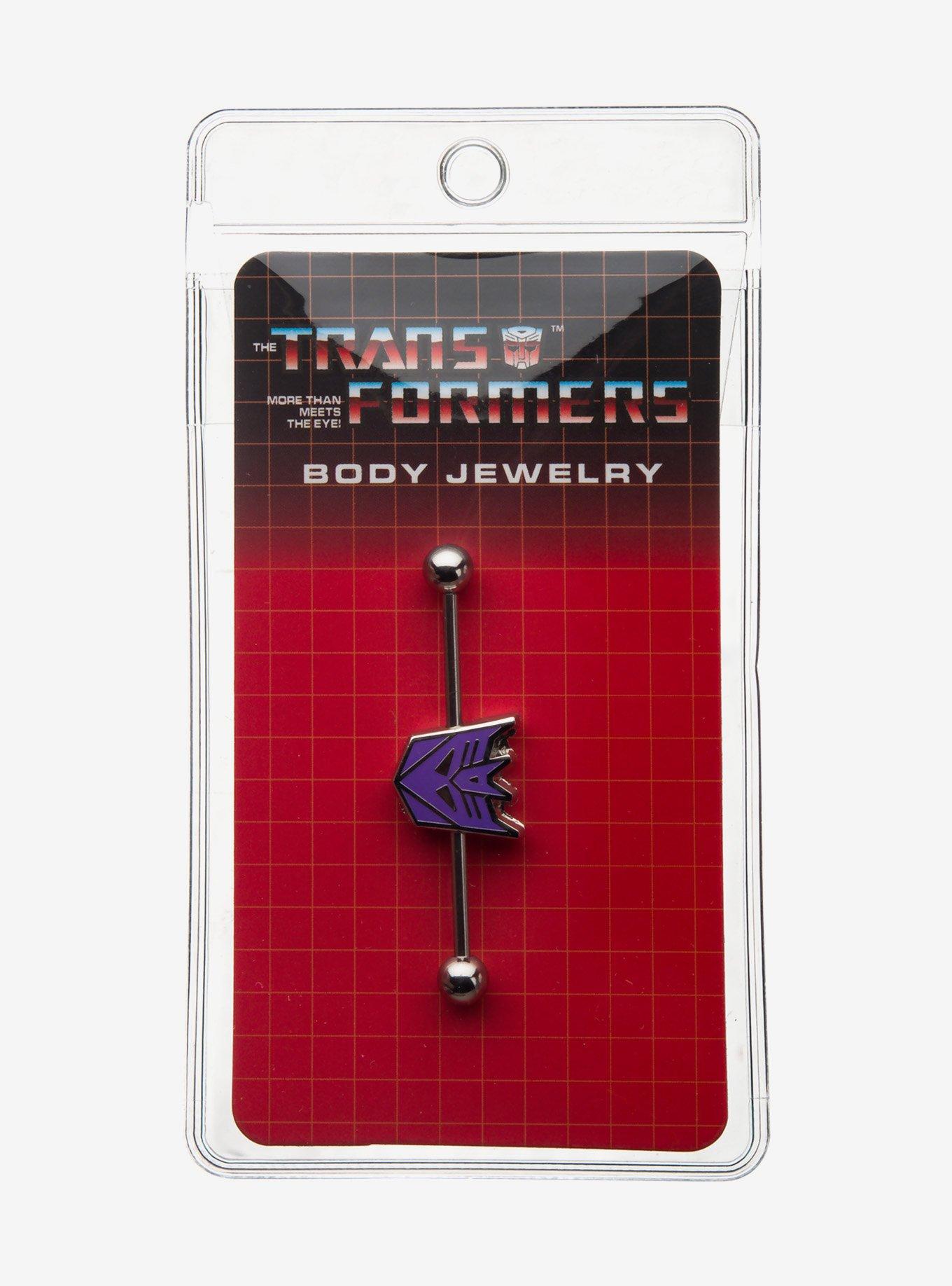 Transformers Steel Decepticon 14G Industrial Barbell, , alternate