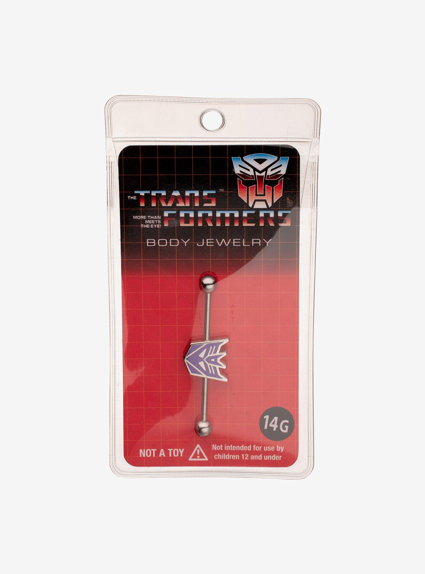 Transformers Steel Decepticon 14G Industrial Barbell, , alternate