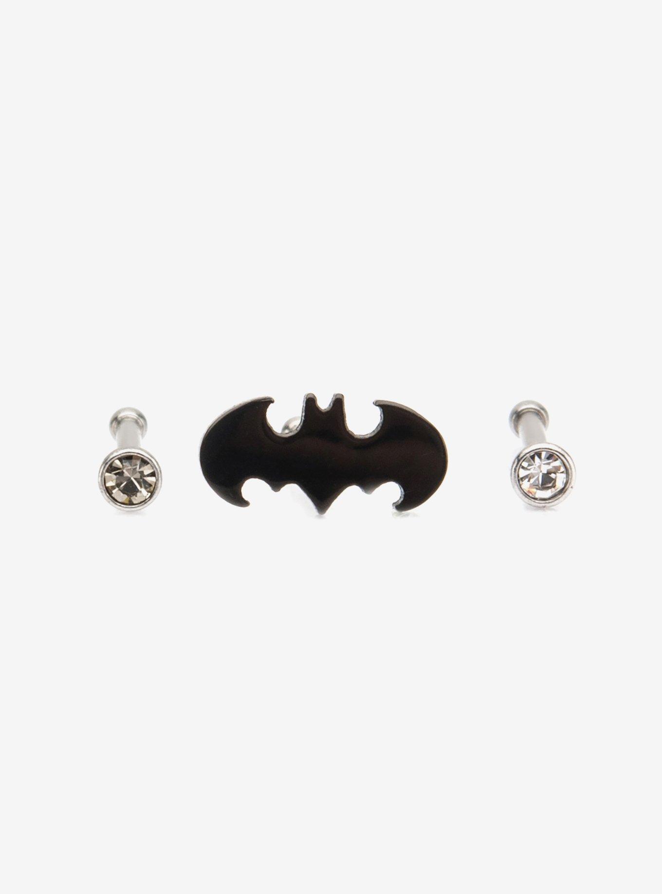 DC Comics Batman Logo and Clear CZ Top Nose Bone Multi Pack, , hi-res
