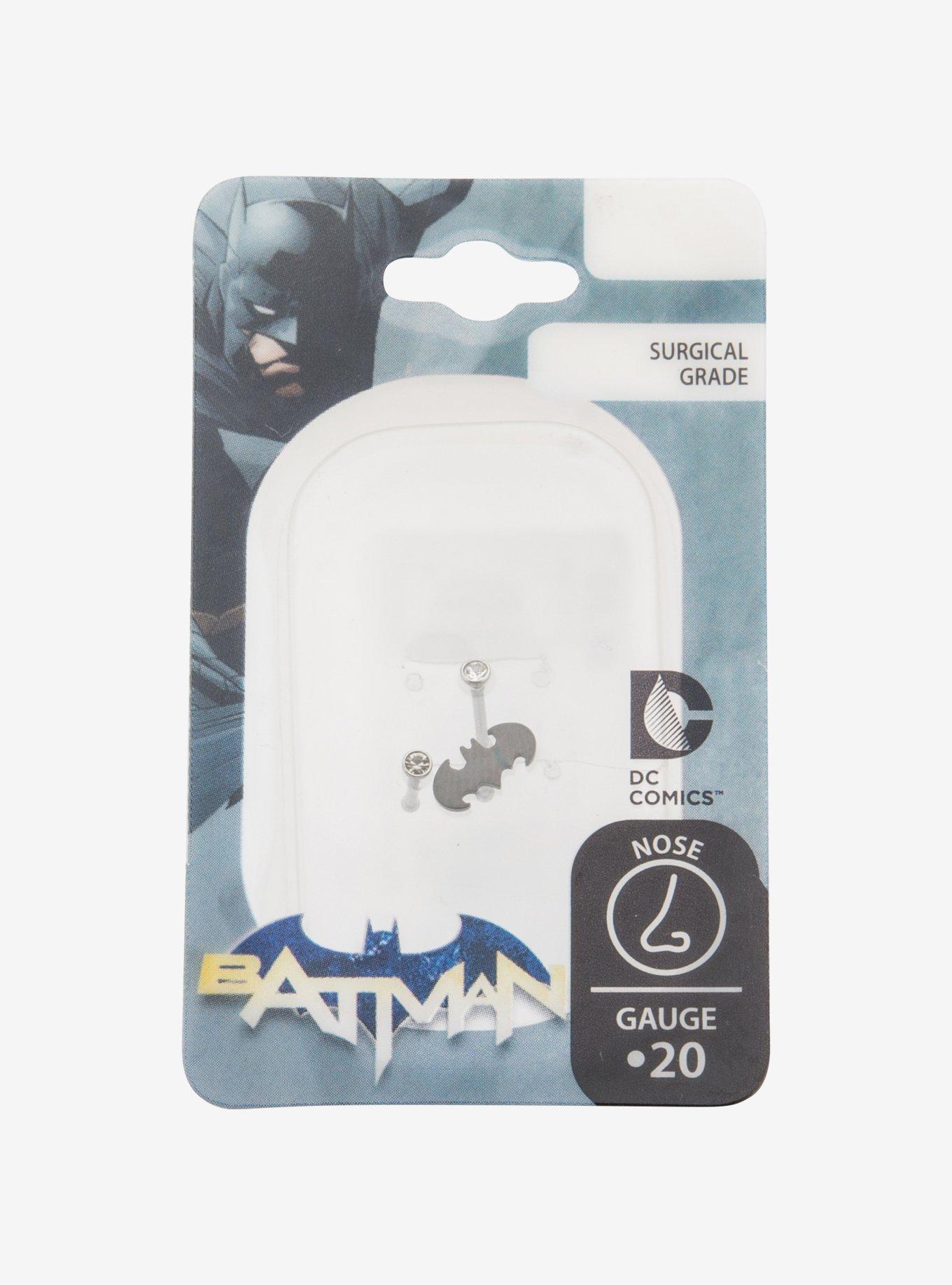 DC Comics Batman Logo and Clear CZ Top Nose Bone Multi Pack, , alternate