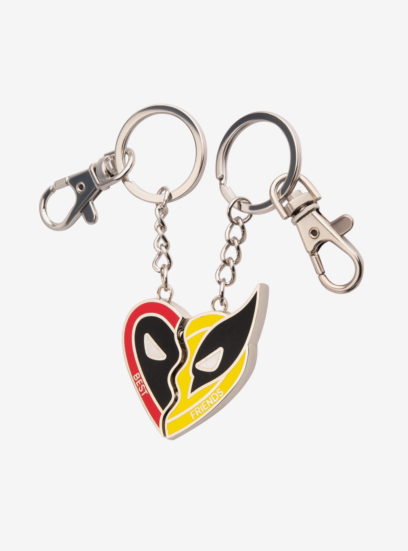 Marvel Deadpool and Wolverine Best Friends Heart Magnetic Keychain Set, , hi-res