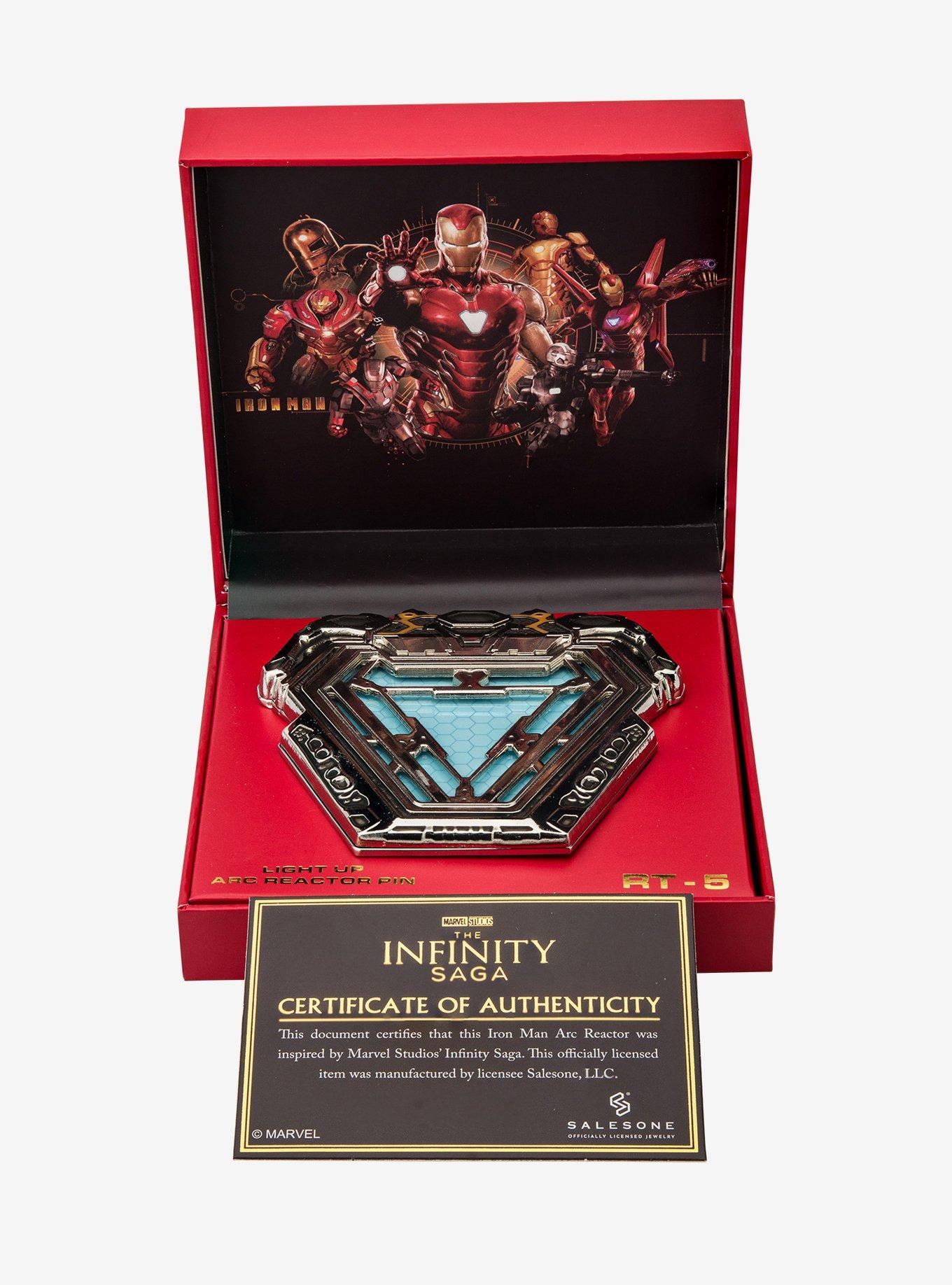 Marvel Avengers Iron Man Light Up Arc Reactor 5 Lapel Pin, , alternate