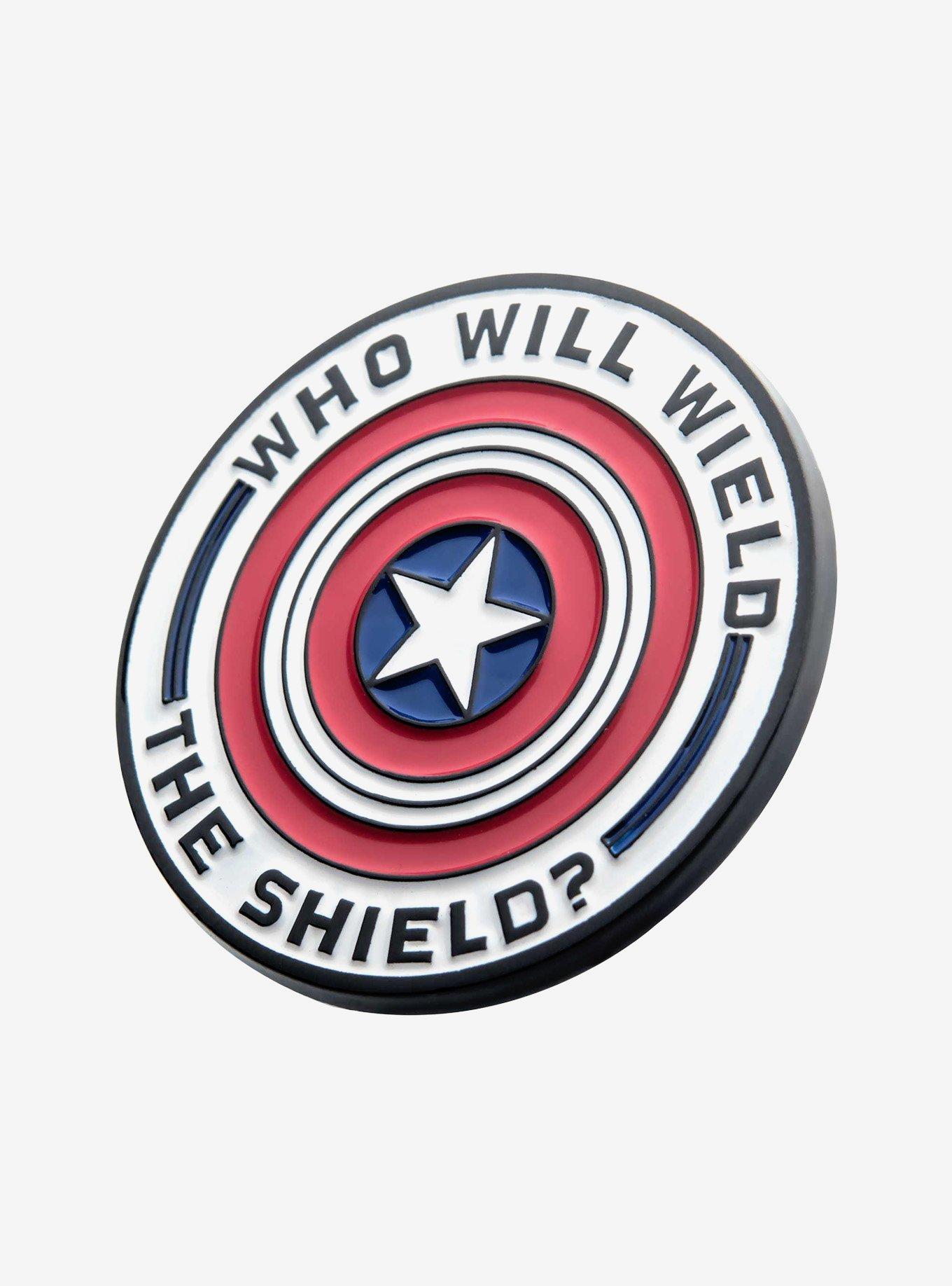Marvel The Falcon and the Winter Soldier "Who Will Wield The Shield?" Lapel Pin, , hi-res