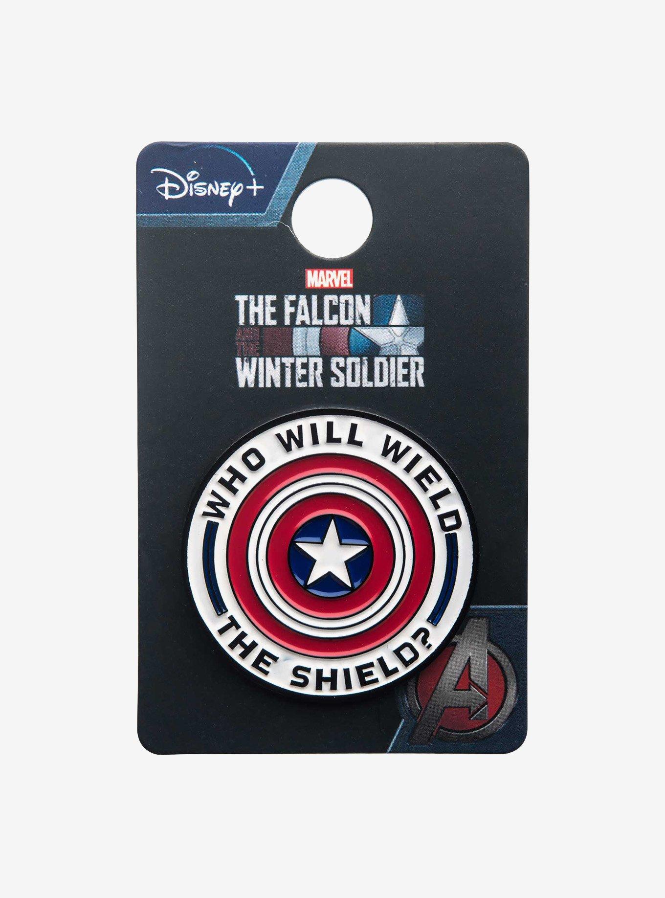 Marvel The Falcon and the Winter Soldier "Who Will Wield The Shield?" Lapel Pin, , alternate
