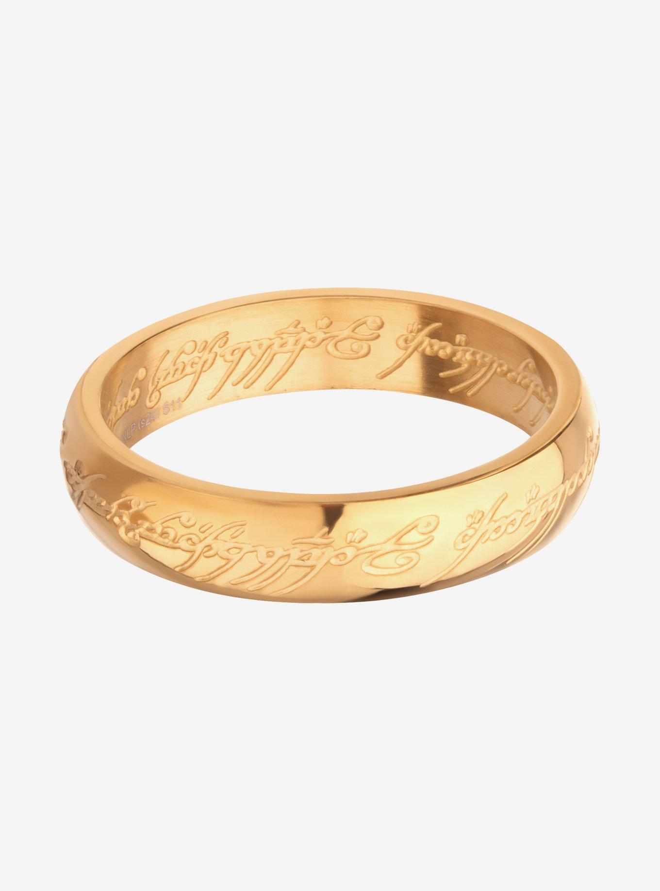 The Lord of the Rings Stainless Steel Gold IP The One Ring, , hi-res