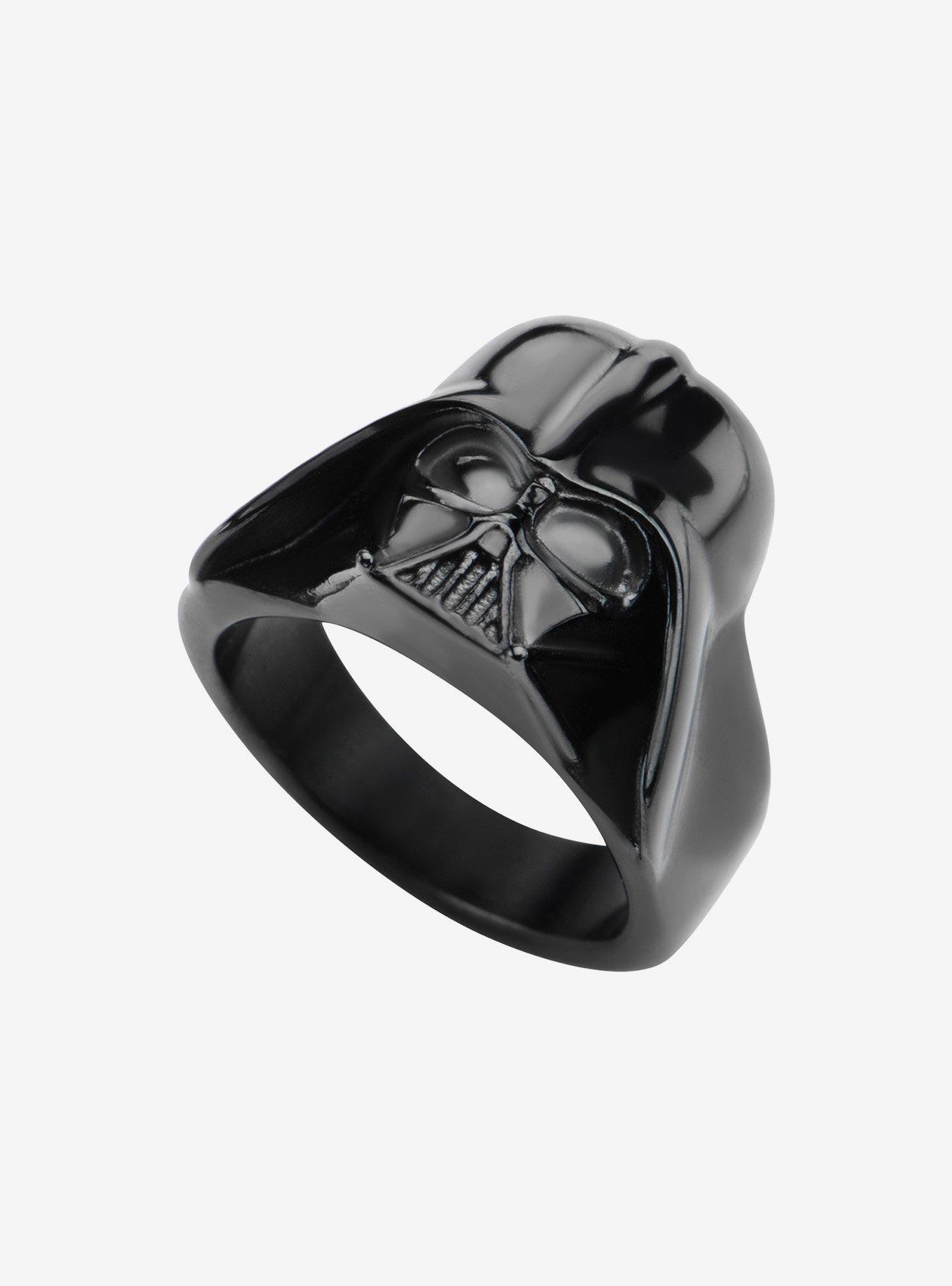 Star Wars Black Plated 3D Darth Vader Ring, , hi-res