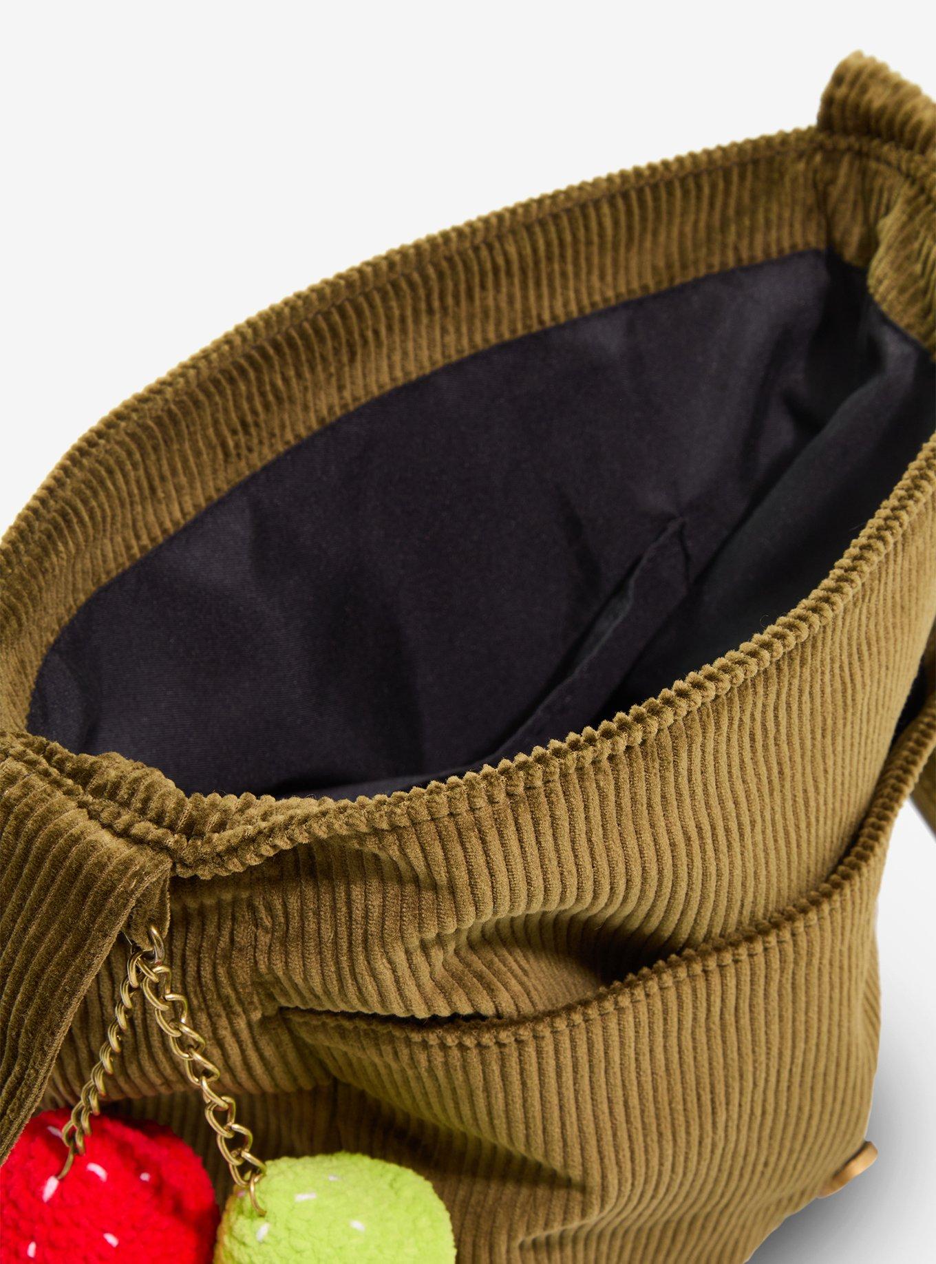 Suede Lace-Up Mushroom Charm Messenger Bag, , alternate