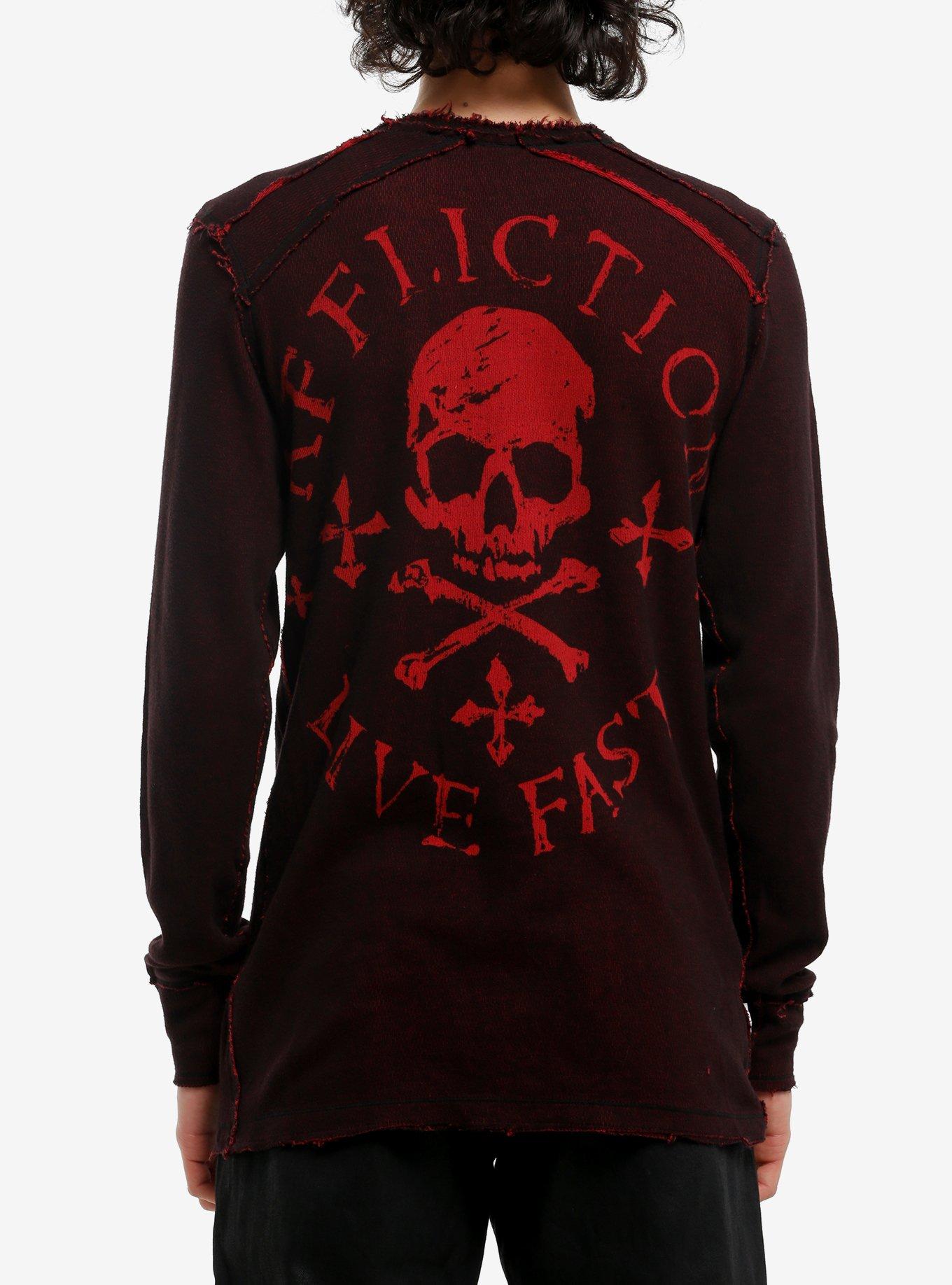 Affliction Reversible Thermal Long-Sleeve Top, BLACK, alternate