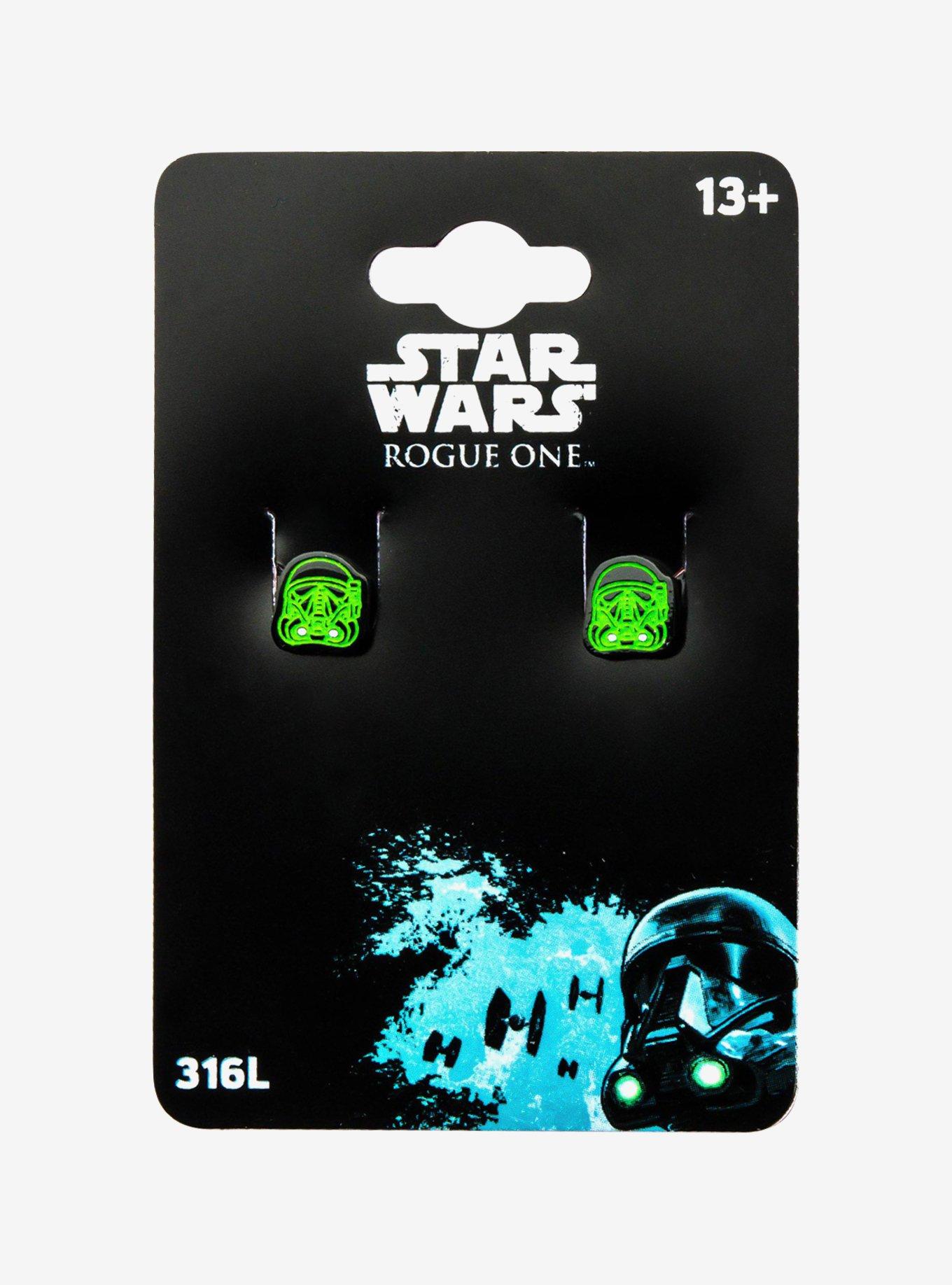 Star Wars Rogue One Death Trooper Glow-in-the-Dark Stud Earrings, , hi-res