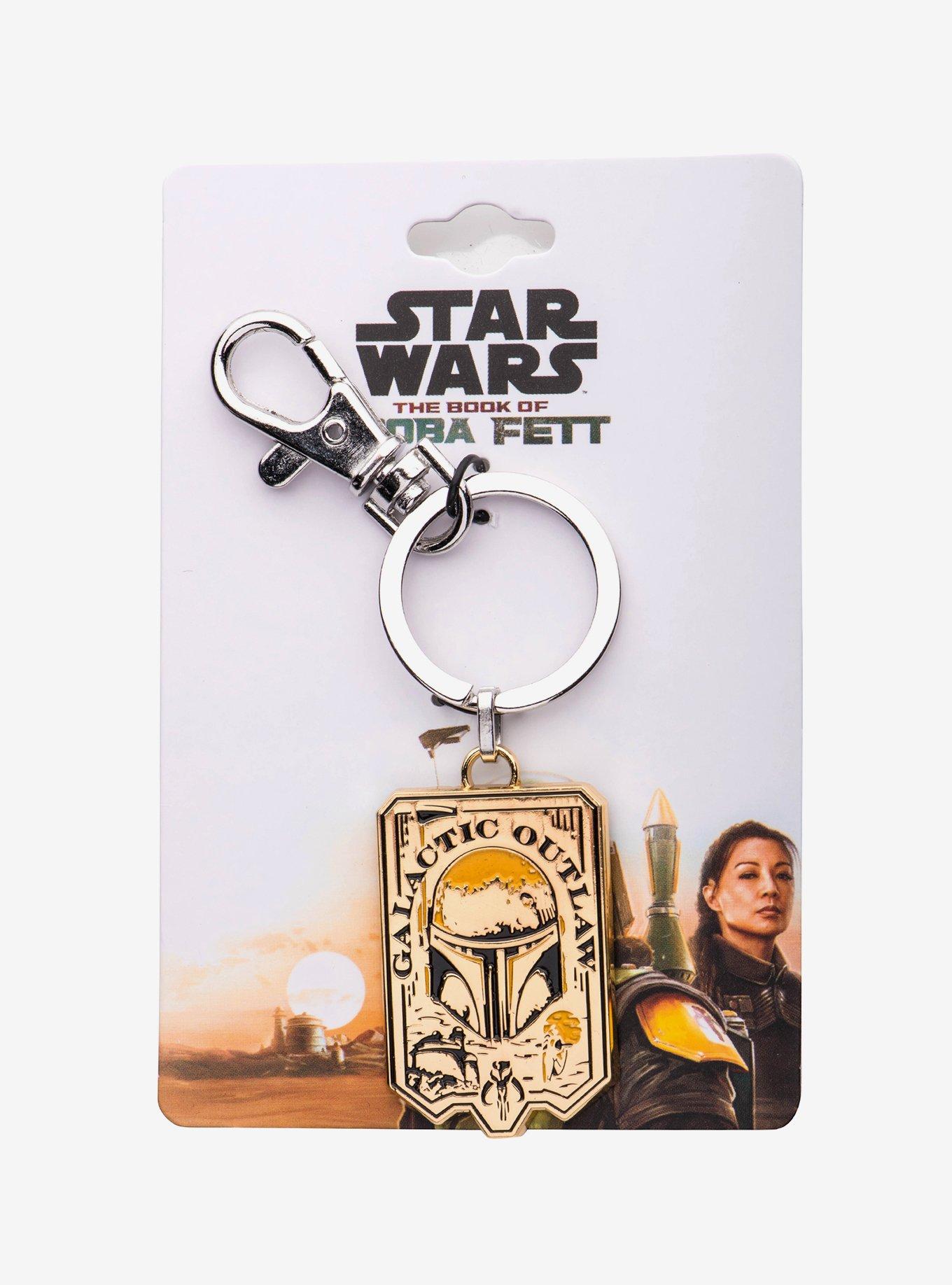 Star Wars Boba Fett Galactic Outlaw Badge Keychain, , alternate