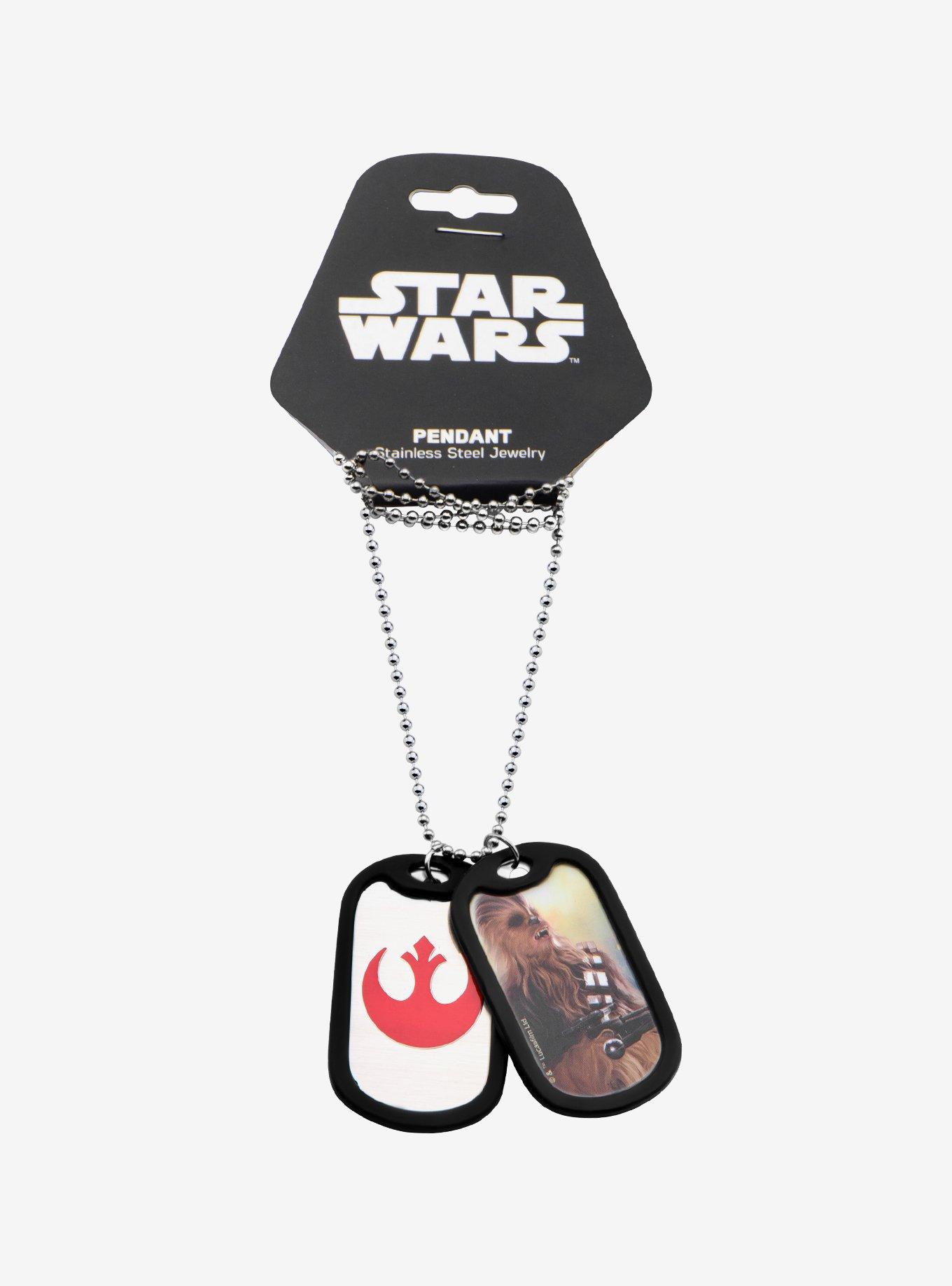 Star Wars Episode 7 Rebel Chewbacca Rubber Silencer Double Dog Tag Pendant Necklace, , alternate