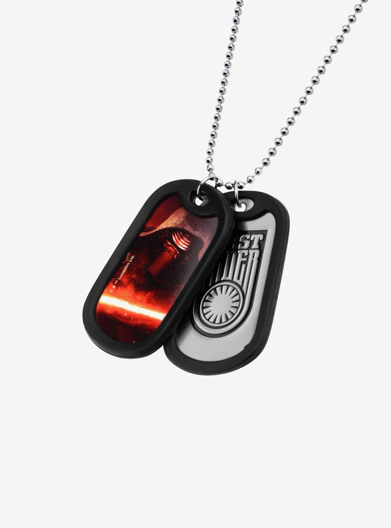 Star Wars Episode 7 First Order Kylo Ren Rubber Silencer Double Dog Tag Pendant Necklace, , hi-res