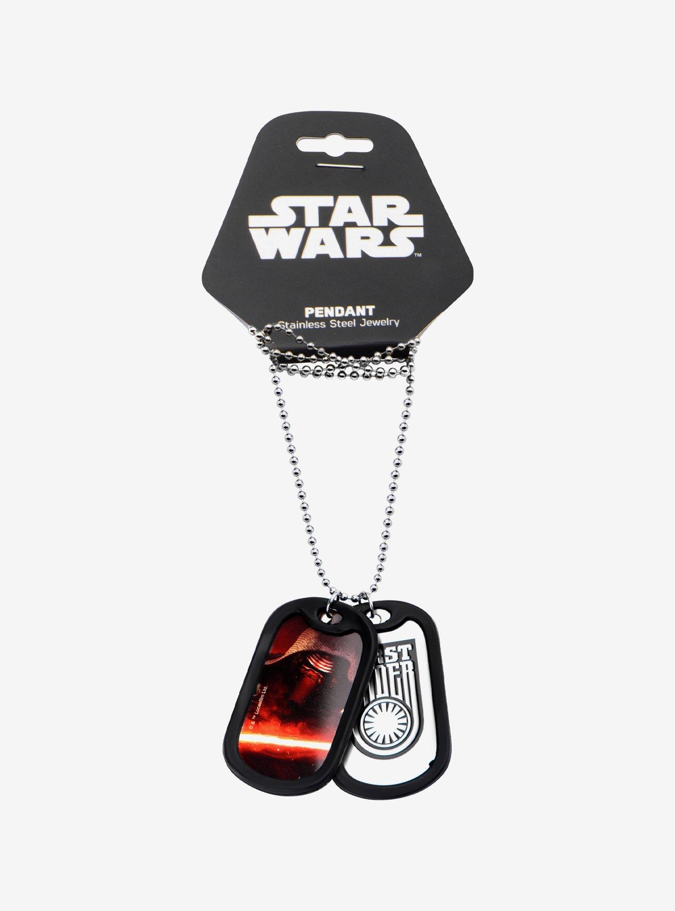 Star Wars Episode 7 First Order Kylo Ren Rubber Silencer Double Dog Tag Pendant Necklace, , alternate
