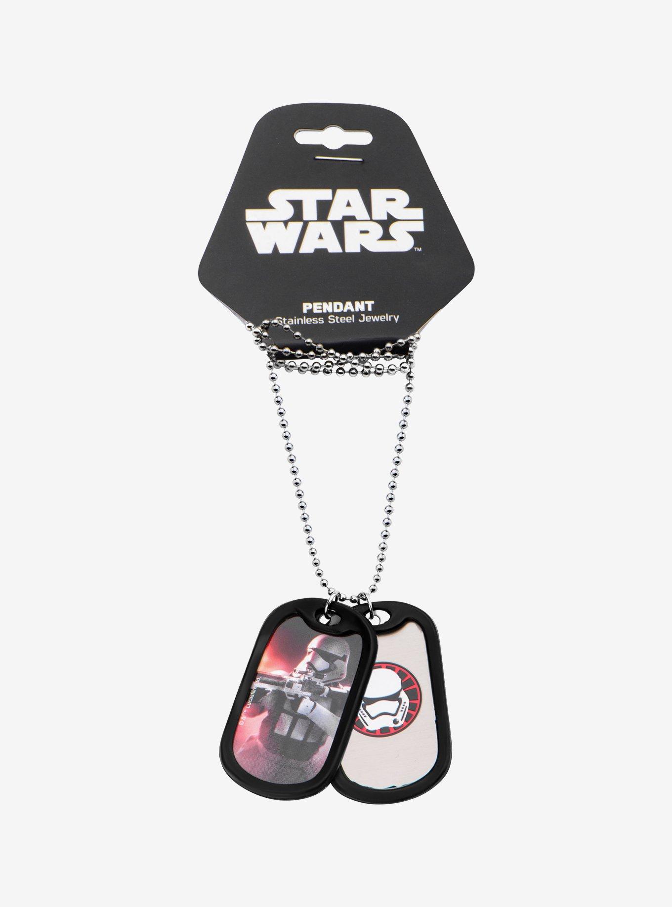 Star Wars Episode 7 Stormtrooper Rubber Silencer Double Dog Tag Pendant Necklace, , alternate