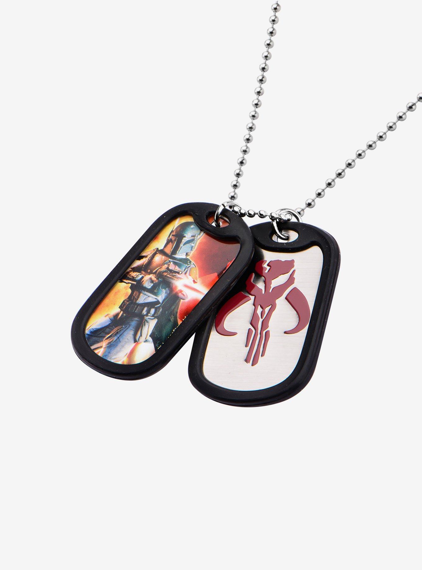 Star Wars Boba Fett Rubber Silencer Double Dog Tag Pendant Necklace, , hi-res