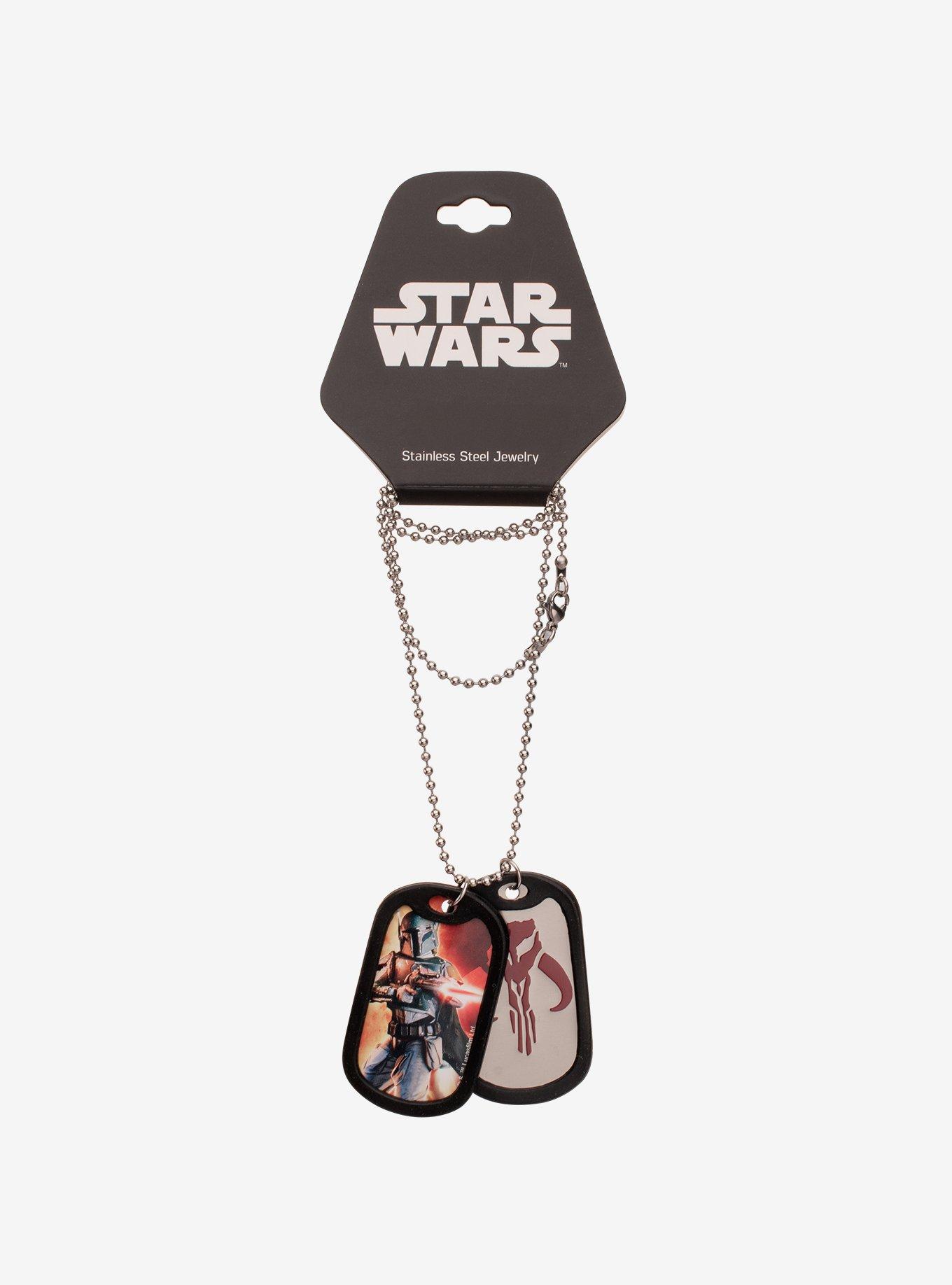 Star Wars Boba Fett Rubber Silencer Double Dog Tag Pendant Necklace, , alternate