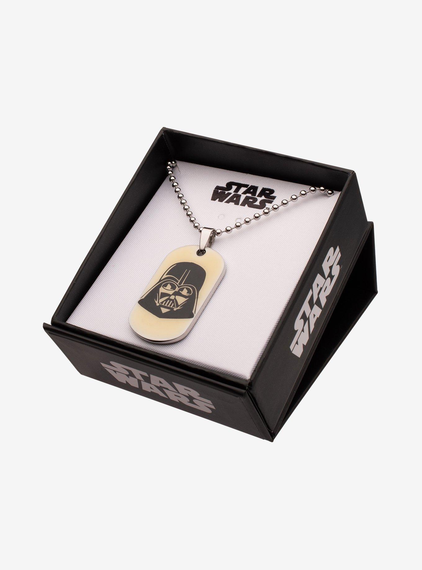 Star Wars Glow in the Dark Darth Vader Dog Tag Pendant Necklace, , alternate