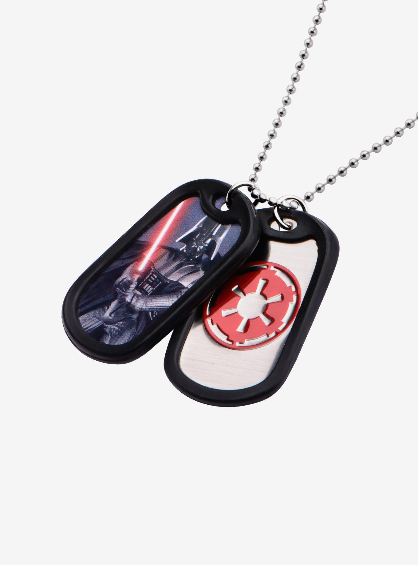 Star Wars Darth Vader Rubber Silencer Double Dog Tag Pendant Necklace, , hi-res