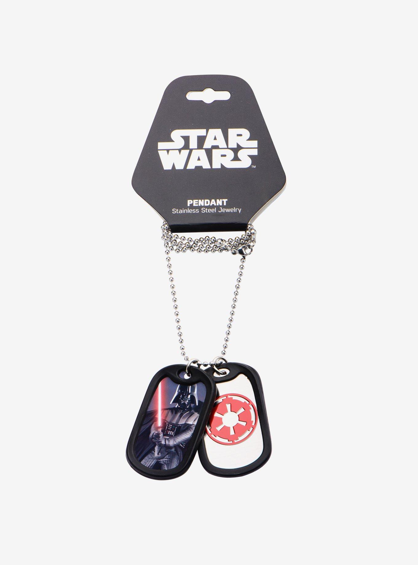 Star Wars Darth Vader Rubber Silencer Double Dog Tag Pendant Necklace, , alternate