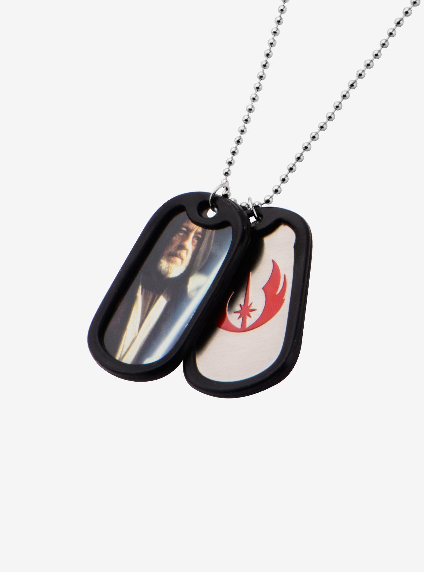 Star Wars Obi-Wan Kenobi and Jedi Rubber Silencer Double Dog Tag Pendant Necklace, , hi-res