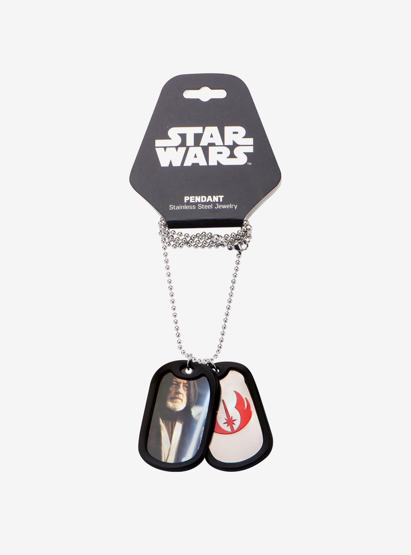 Star Wars Obi-Wan Kenobi and Jedi Rubber Silencer Double Dog Tag Pendant Necklace, , alternate