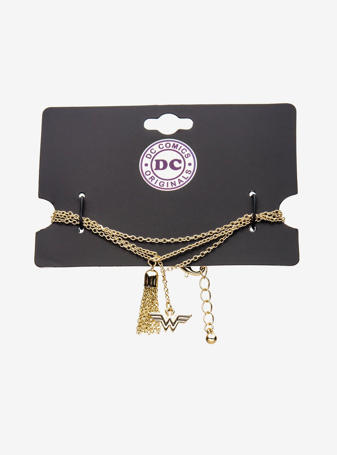 DC Comics Wonder Woman Logo Lasso Stainless Steel Bracelet, , hi-res