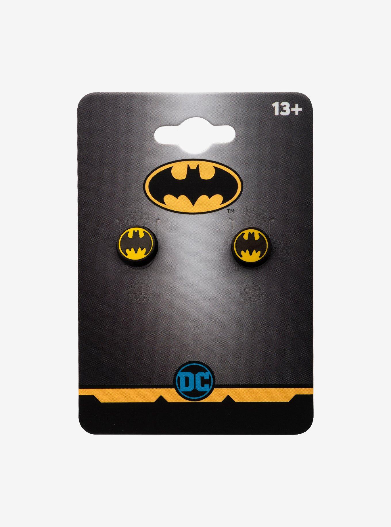 DC Comcis Batman Logo Enamel Stud Earrings, , hi-res