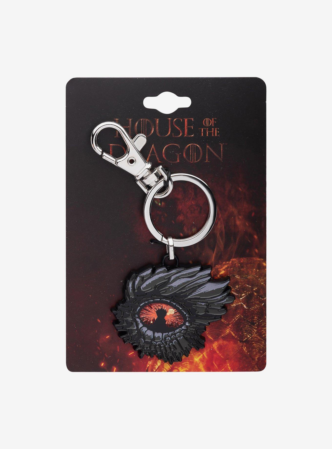 House Of The Dragon Dragon Eye Throne Enamel Keychain, , alternate
