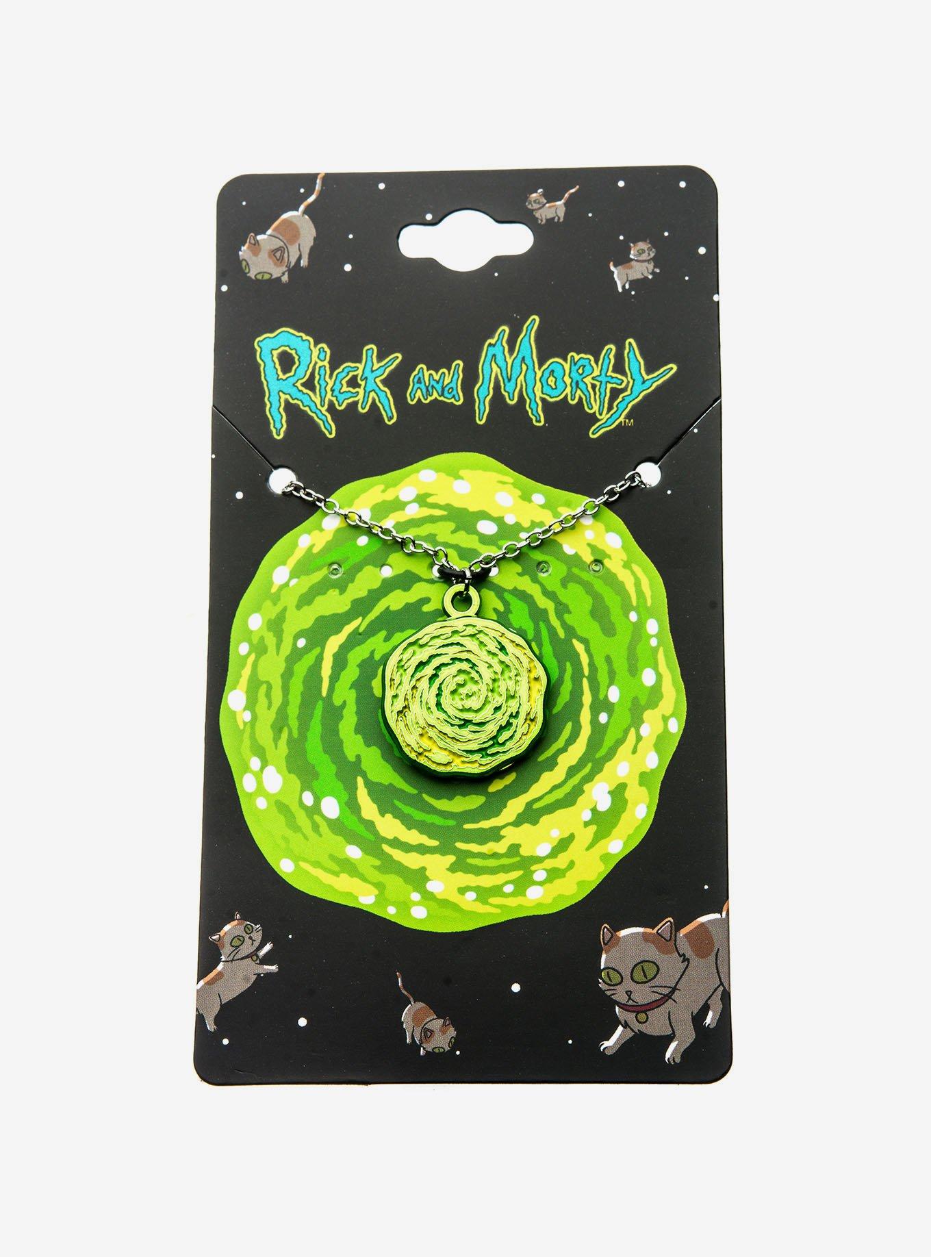 Rick and Morty Portal Spinning Pendant Necklace, , alternate