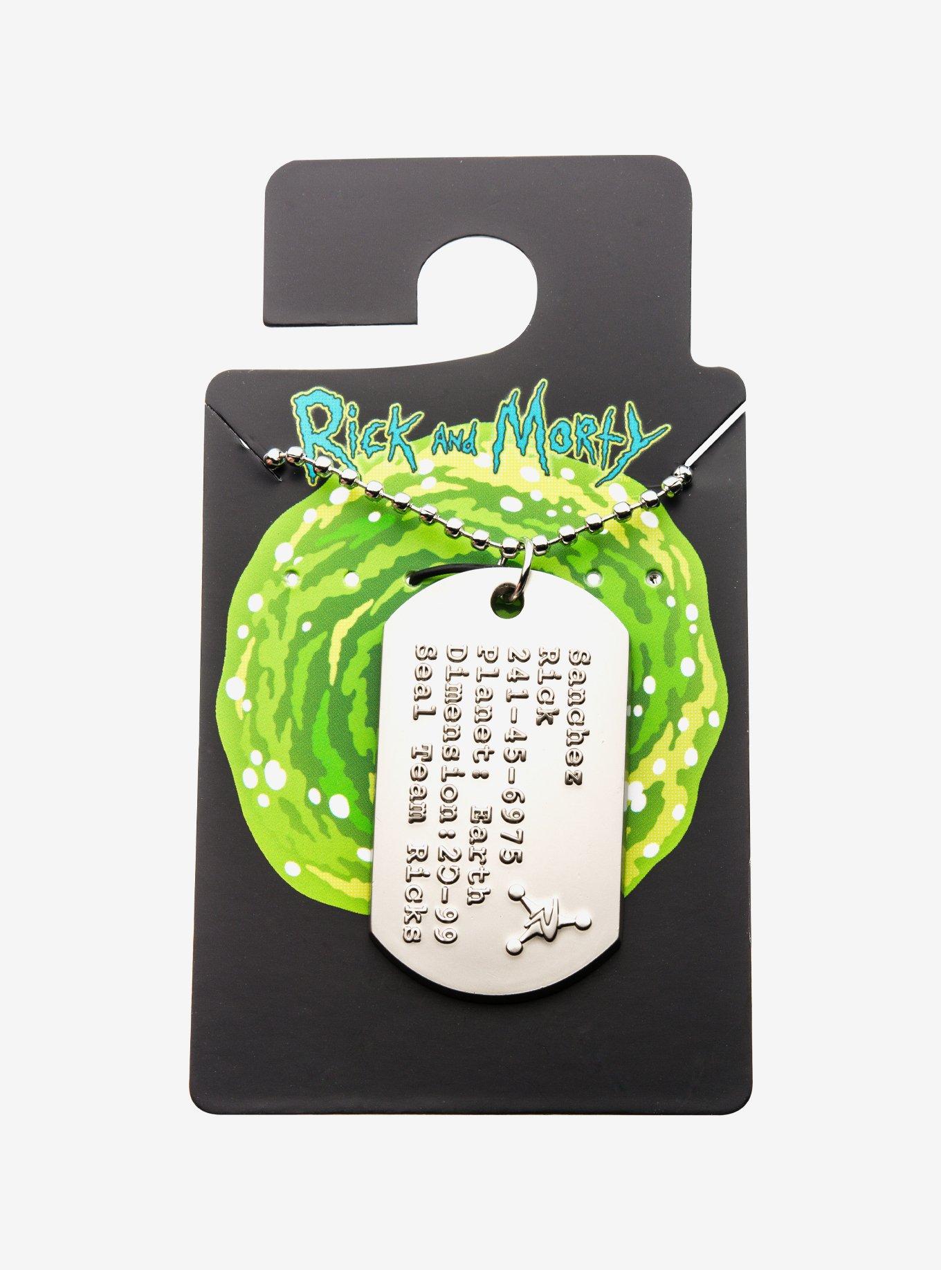 Rick and Morty Seal Team Rick's Dog Tag Pendant Necklace, , alternate